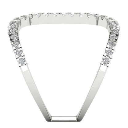 0.5 cttw Moissanite Statement Engagement Ring - Solid White Gold (VVS1, Round Cut,1.3mm)