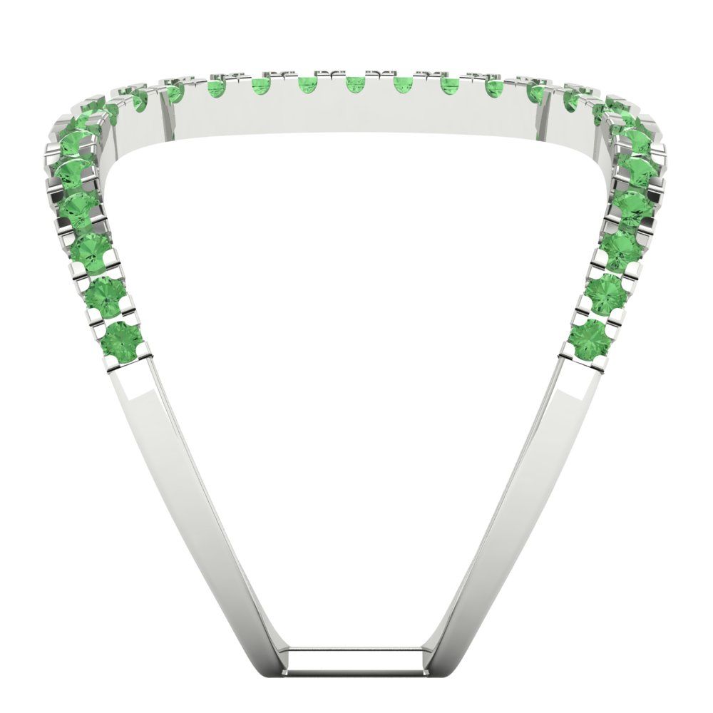 0.5 cttw Zirconia Simulated Green Diamond Statement Engagement Ring - Solid White Gold (VVS1, Round Cut,1.3mm)