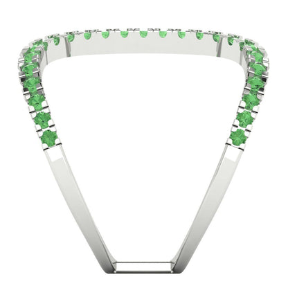 0.5 cttw Zirconia Simulated Green Diamond Statement Engagement Ring - Solid White Gold (VVS1, Round Cut,1.3mm)