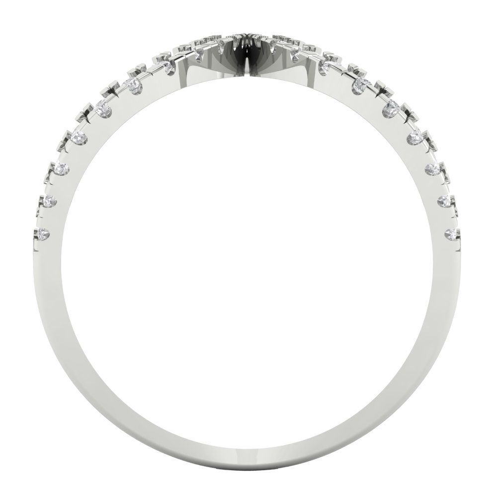 0.5 cttw Moissanite Statement Engagement Ring - Solid White Gold (VVS1, Round Cut,1.3mm)