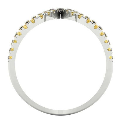 0.5 cttw Natural Citrine Statement Engagement Ring - Solid White Gold (VVS1, Round Cut,1.3mm)