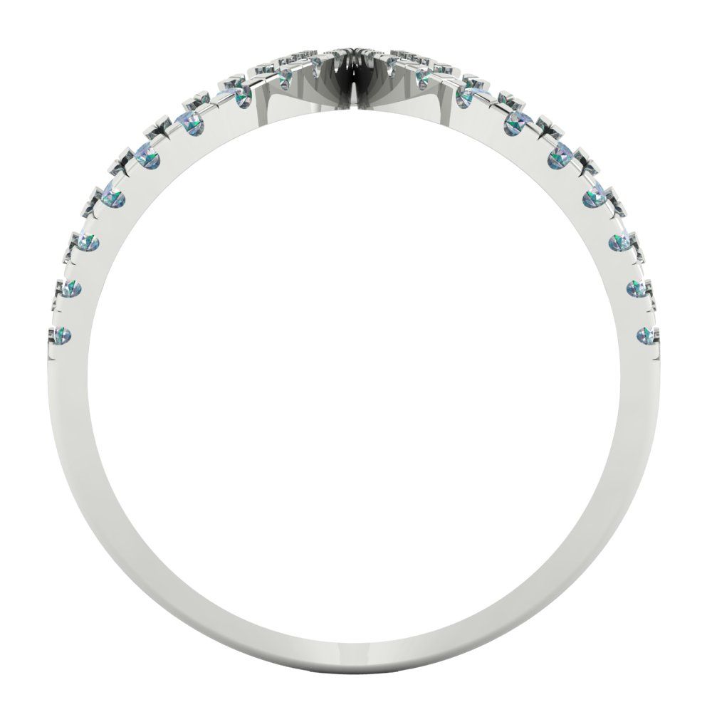 0.5 cttw Blue Moissanite Statement Engagement Ring - Solid White Gold (VVS1, Round Cut,1.3mm)