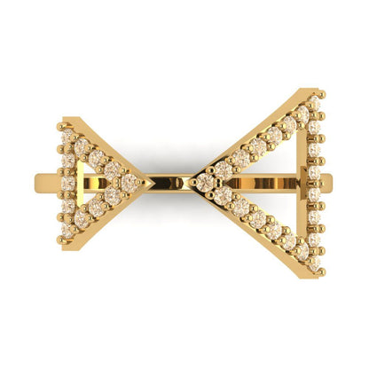 0.2475 cttw Natural Morganite Statement Engagement Ring - Solid Gold (Round Cut,1.2mm)