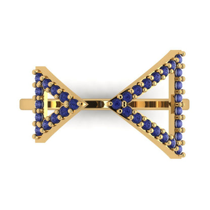 0.2475 cttw Simulated Tanzanite Statement Engagement Ring - Solid Gold (Round Cut,1.2mm)