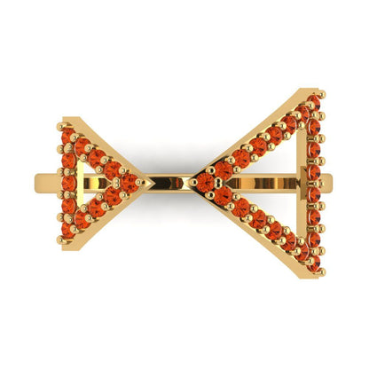 0.2475 cttw Zirconia Simulated Red Diamond Statement Engagement Ring - Solid Gold (VVS1, Round Cut,1.2mm)