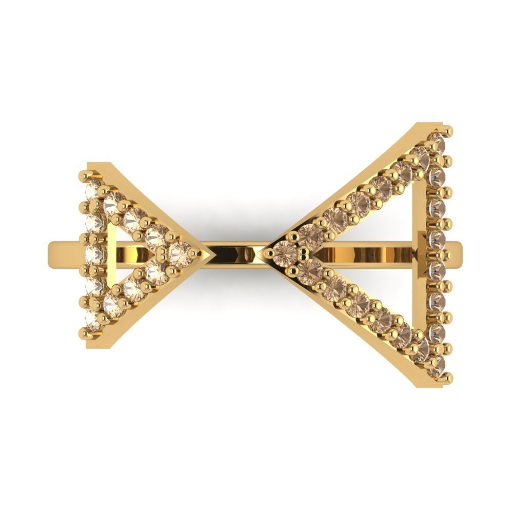 0.2475 cttw Yellow Moissanite Statement Engagement Ring - Solid Gold (Round Cut,1.2mm)