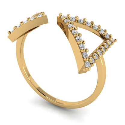 0.2475 cttw Certified Moissanite Statement Engagement Ring - Solid Gold (VVS1, D-F,Round Cut,1.2mm)