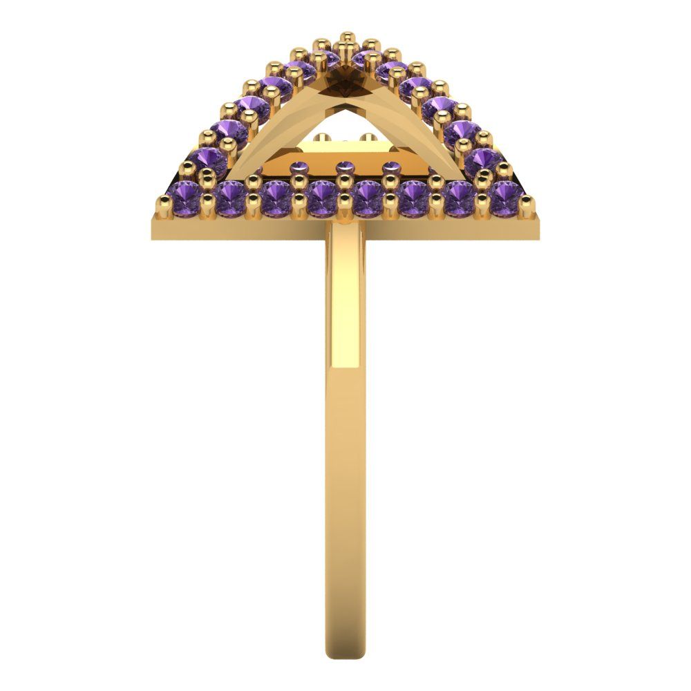 0.2475 cttw Simulated Alexandrite Statement Engagement Ring - Solid Gold (Round Cut,1.2mm)