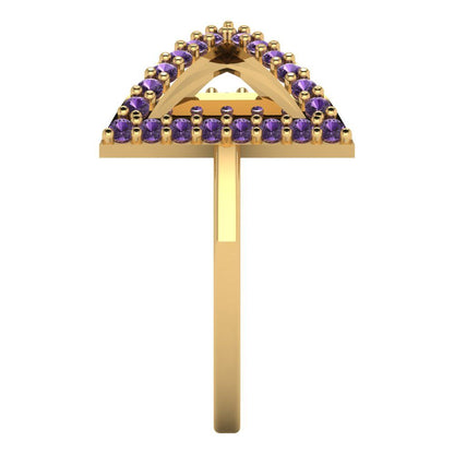 0.2475 cttw Simulated Alexandrite Statement Engagement Ring - Solid Gold (Round Cut,1.2mm)