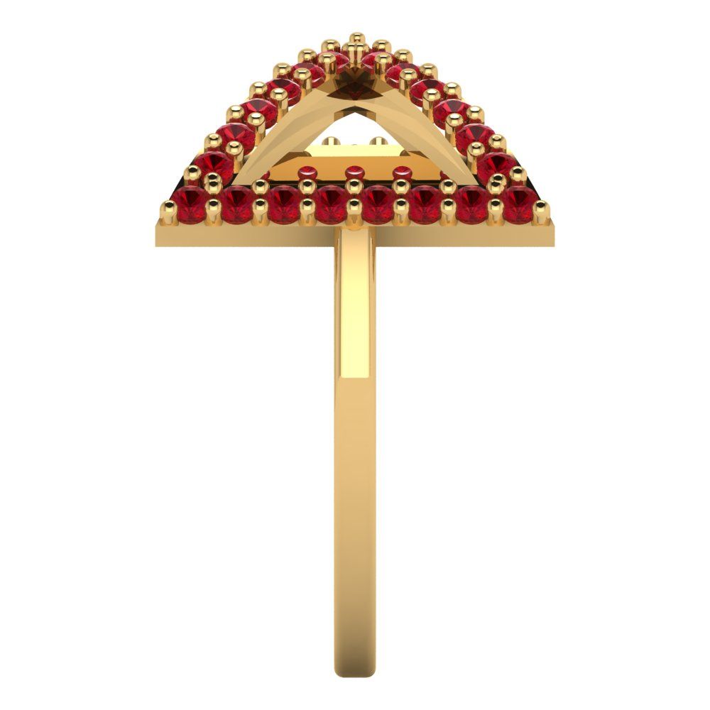 0.2475 cttw Simulated Pink Tourmaline Statement Engagement Ring - Solid Gold (Round Cut,1.2mm)