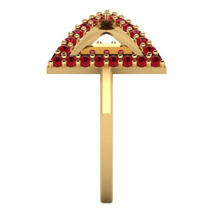 0.2475 cttw Simulated Pink Tourmaline Statement Engagement Ring - Solid Gold (Round Cut,1.2mm)