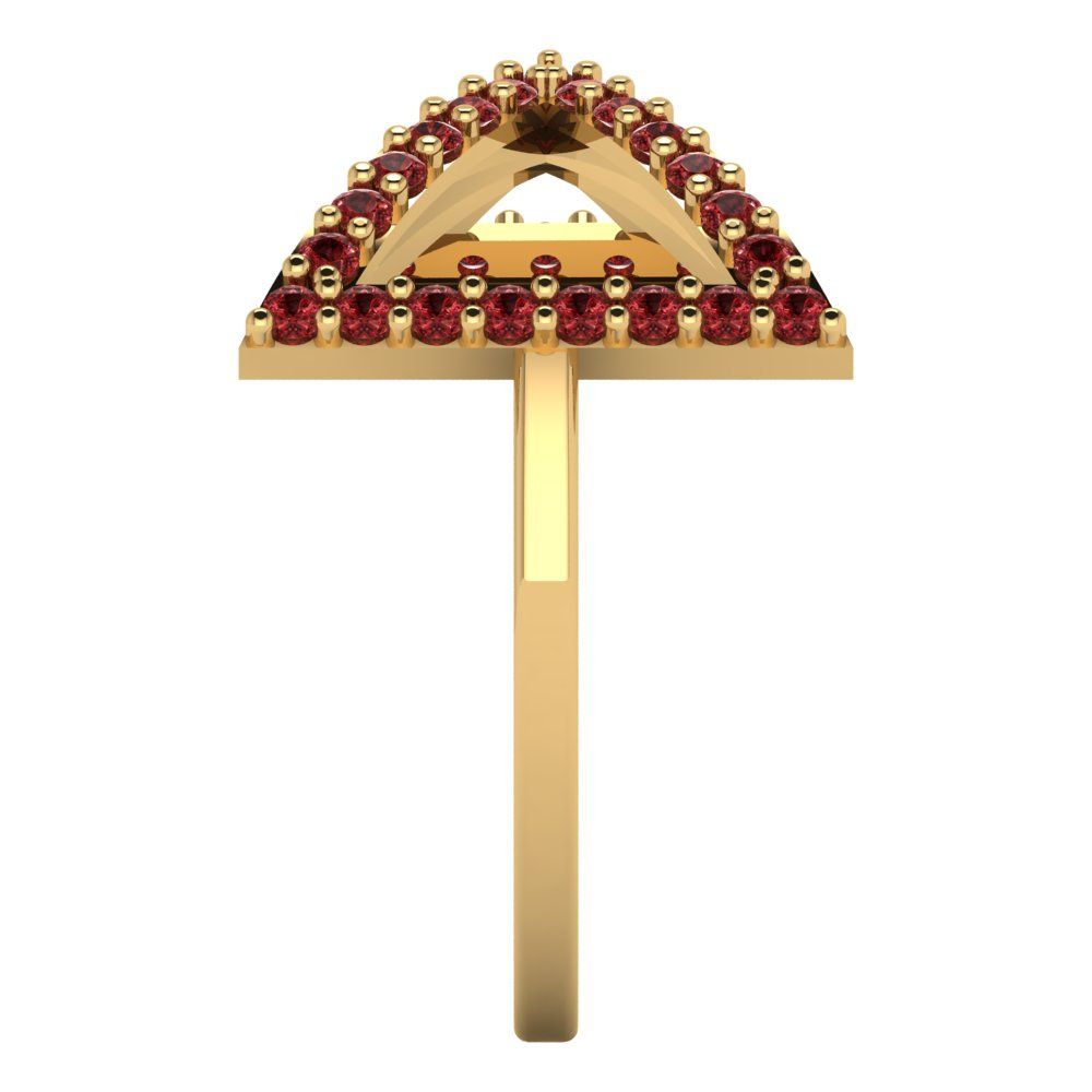 0.2475 cttw Natural Garnet Statement Engagement Ring - Solid Gold (Round Cut,1.2mm)