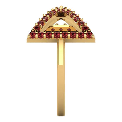 0.2475 cttw Natural Garnet Statement Engagement Ring - Solid Gold (Round Cut,1.2mm)