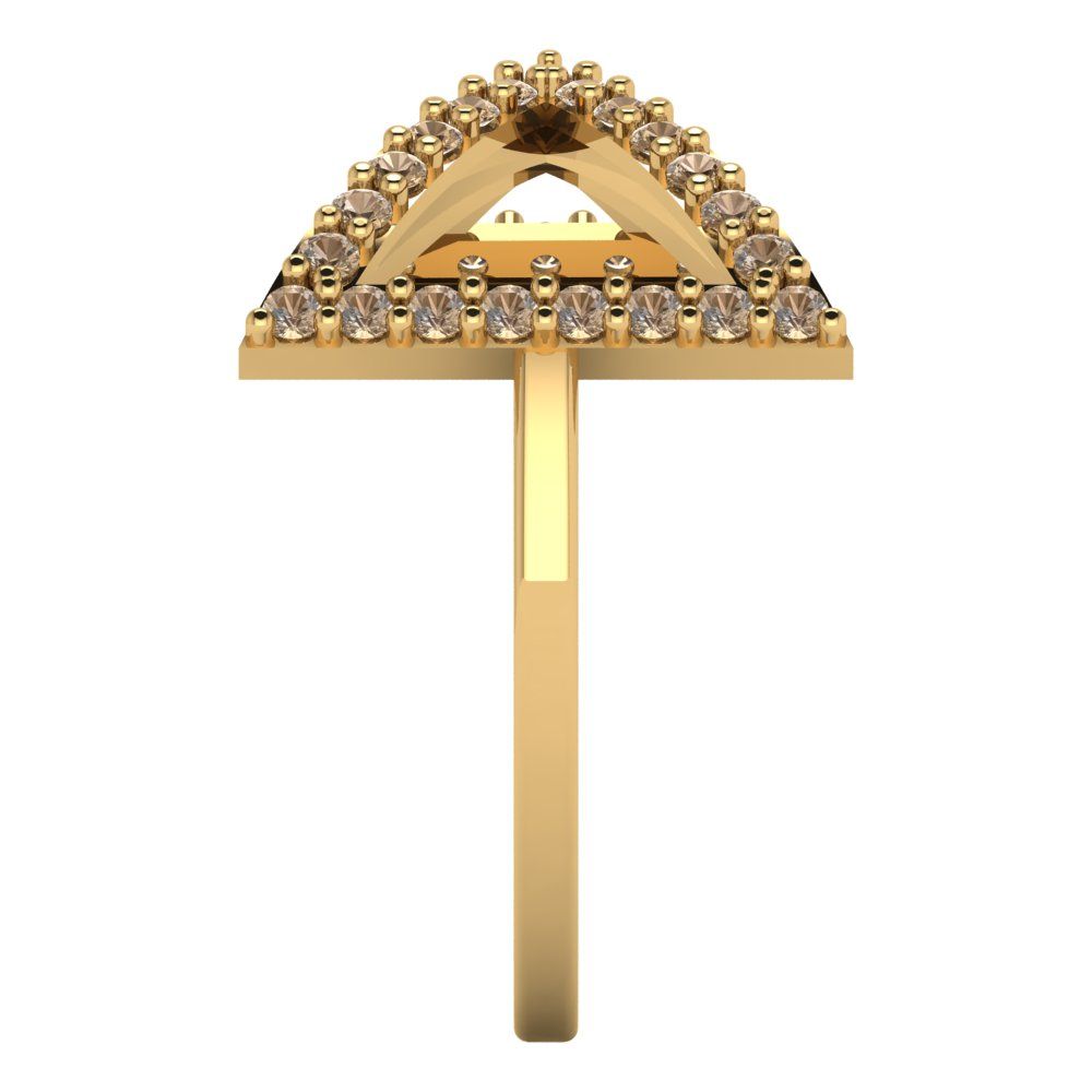 0.2475 cttw Yellow Moissanite Statement Engagement Ring - Solid Gold (Round Cut,1.2mm)