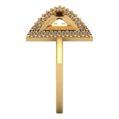 0.2475 cttw Yellow Moissanite Statement Engagement Ring - Solid Gold (Round Cut,1.2mm)