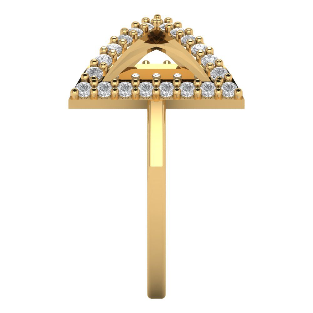 0.2475 cttw Certified Moissanite Statement Engagement Ring - Solid Gold (VVS1, D-F,Round Cut,1.2mm)