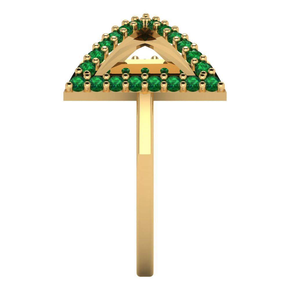 0.2475 cttw Simulated Emerald Statement Engagement Ring - Solid Gold (Round Cut,1.2mm)