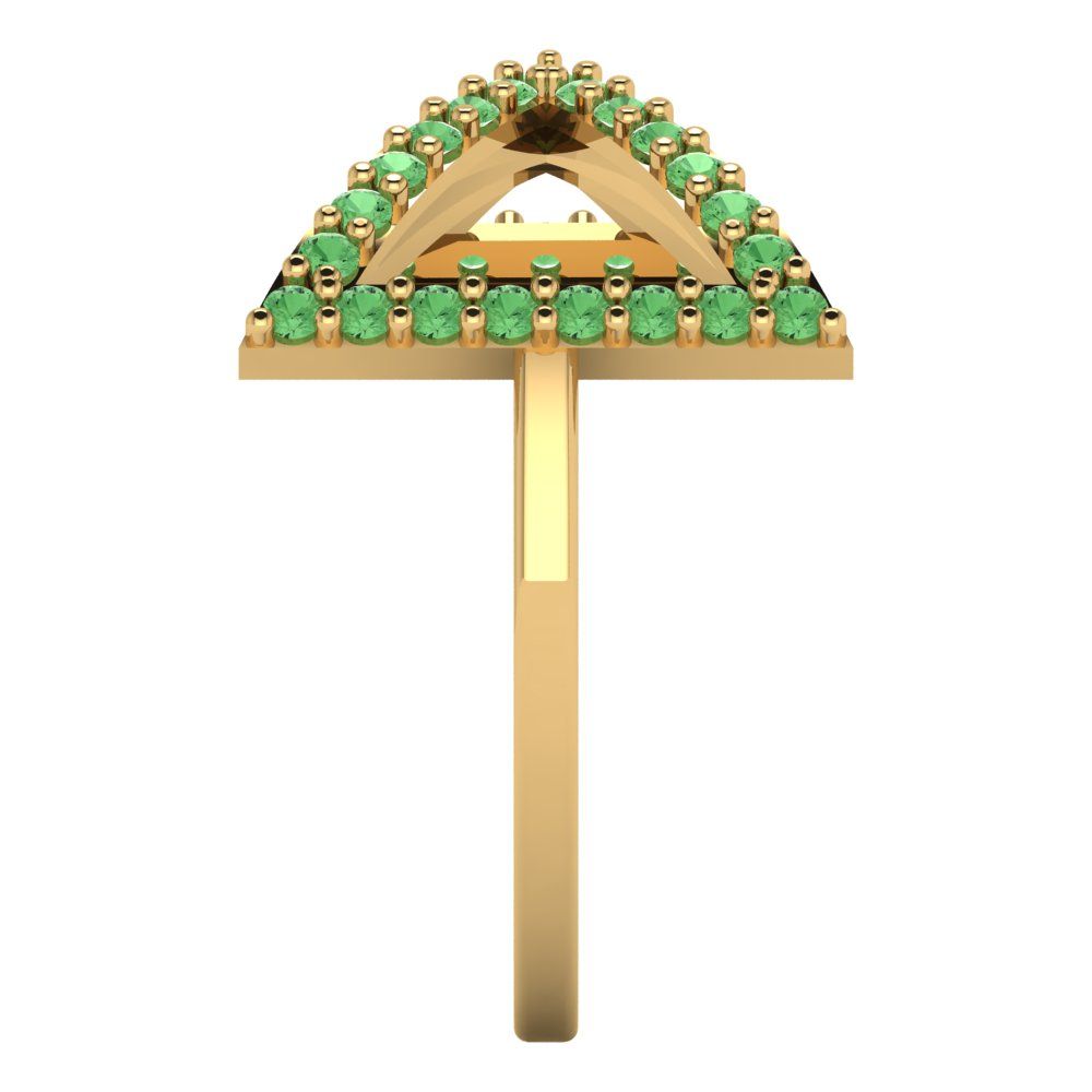 0.2475 cttw Zirconia Simulated Green Diamond Statement Engagement Ring - Solid Gold (VVS1, Round Cut,1.2mm)