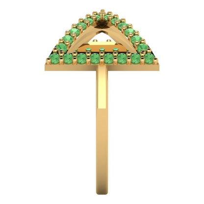 0.2475 cttw Zirconia Simulated Green Diamond Statement Engagement Ring - Solid Gold (VVS1, Round Cut,1.2mm)