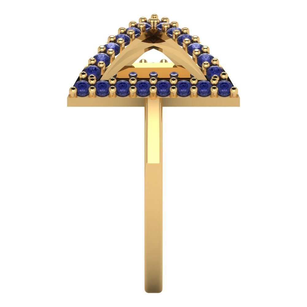 0.2475 cttw Simulated Tanzanite Statement Engagement Ring - Solid Gold (Round Cut,1.2mm)