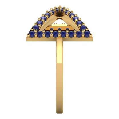 0.2475 cttw Simulated Tanzanite Statement Engagement Ring - Solid Gold (Round Cut,1.2mm)