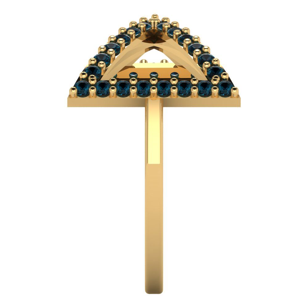 0.2475 cttw Natural London Blue Topaz Statement Engagement Ring - Solid Gold (Round Cut,1.2mm)