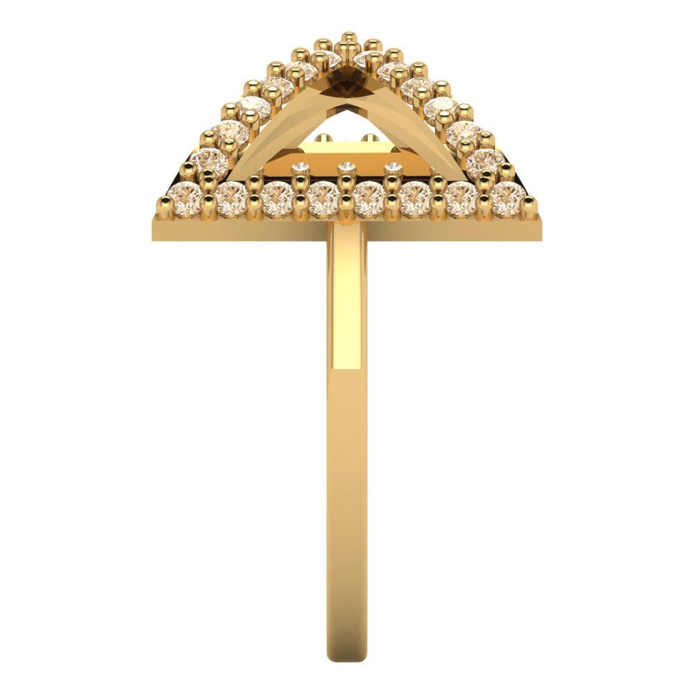 0.2475 cttw Natural Morganite Statement Engagement Ring - Solid Gold (Round Cut,1.2mm)