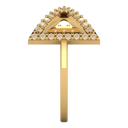 0.2475 cttw Natural Morganite Statement Engagement Ring - Solid Gold (Round Cut,1.2mm)