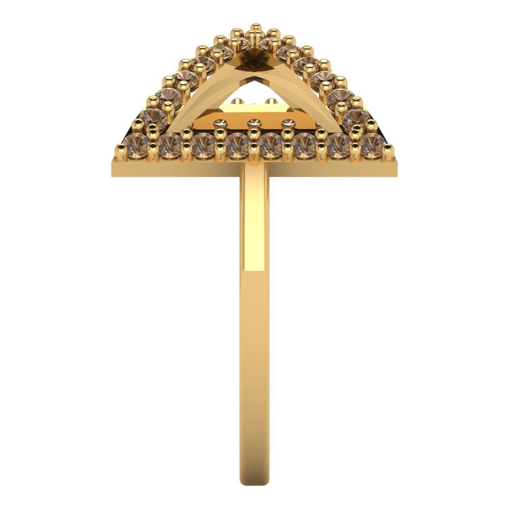 0.2475 cttw Zirconia Simulated Champagne Diamond Statement Engagement Ring - Solid Gold (VVS1, Round Cut,1.2mm)