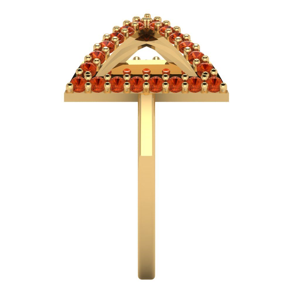 0.2475 cttw Zirconia Simulated Red Diamond Statement Engagement Ring - Solid Gold (VVS1, Round Cut,1.2mm)