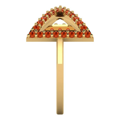 0.2475 cttw Zirconia Simulated Red Diamond Statement Engagement Ring - Solid Gold (VVS1, Round Cut,1.2mm)