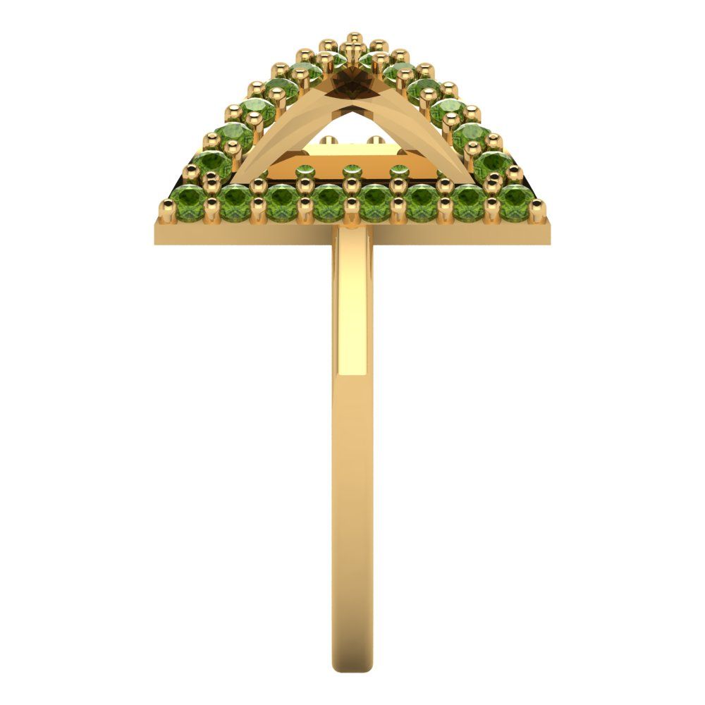 0.2475 cttw Natural Peridot Statement Engagement Ring - Solid Gold (Round Cut,1.2mm)