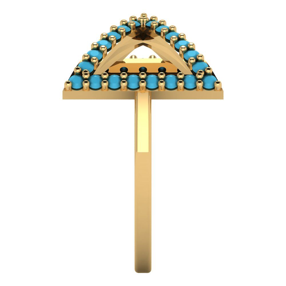 0.2475 cttw Simulated Turquoise Statement Engagement Ring - Solid Gold (Round Cut,1.2mm)