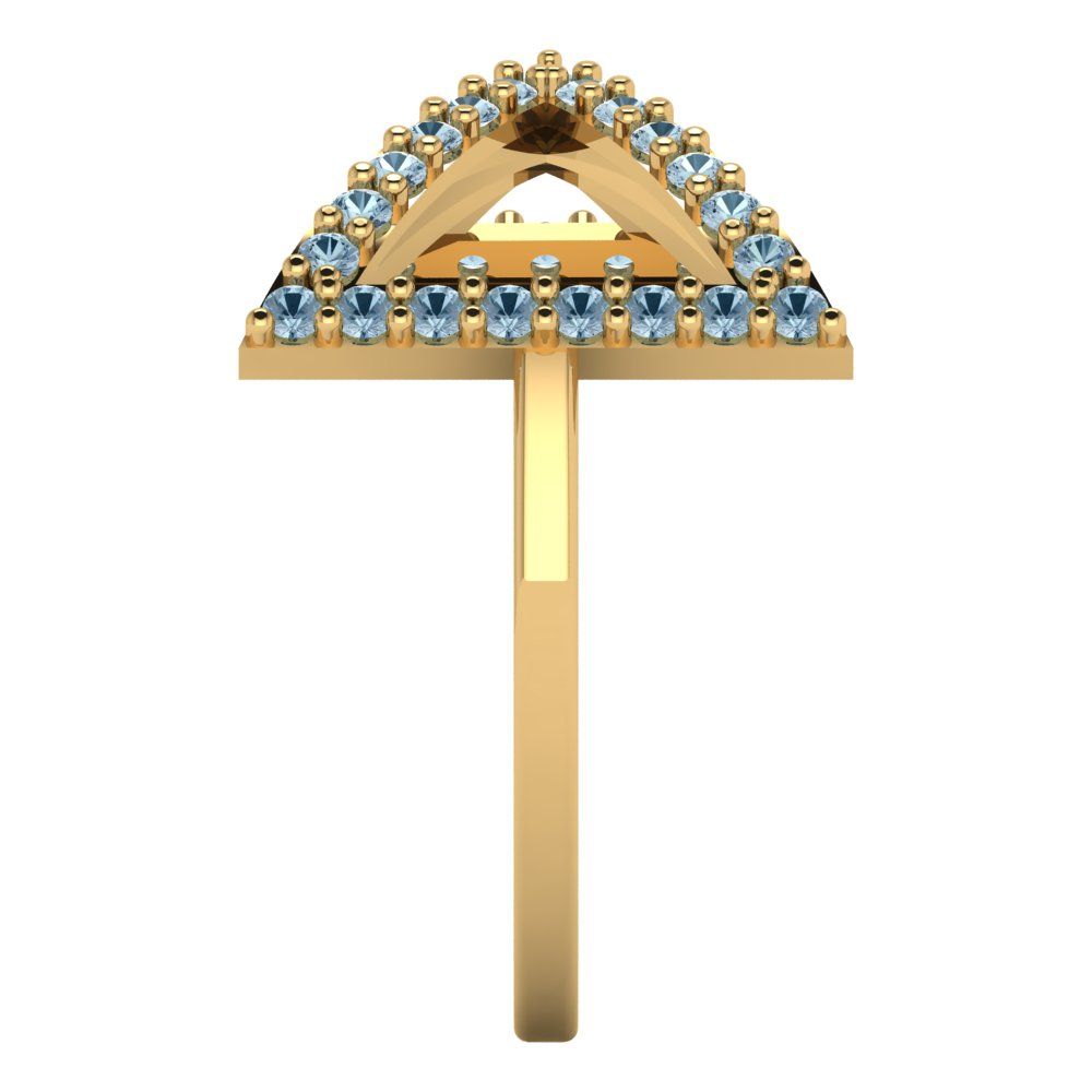 0.2475 cttw Natural Swiss Blue Topaz Statement Engagement Ring - Solid Gold (Round Cut,1.2mm)