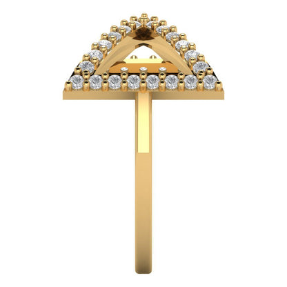 0.2475 cttw White Sapphire Statement Engagement Ring - Solid Gold (Round Cut,1.2mm)