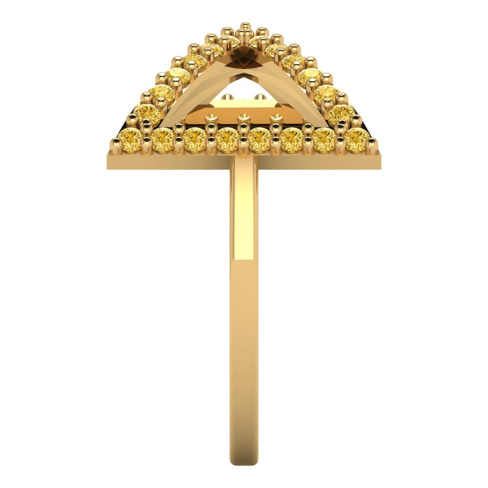 0.2475 cttw Natural Citrine Statement Engagement Ring - Solid Gold (Round Cut,1.2mm)