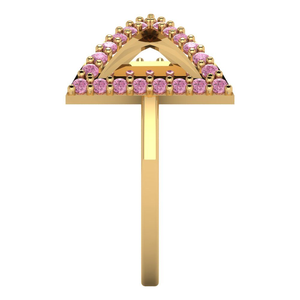 0.2475 cttw Zirconia Simulated Pink Diamond Statement Engagement Ring - Solid Gold (VVS1, Round Cut,1.2mm)