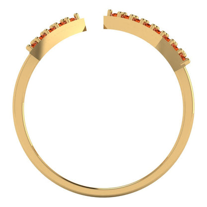 0.2475 cttw Simulated Ruby Statement Engagement Ring - Solid Yellow Gold (VVS1, Round Cut,1.2mm)