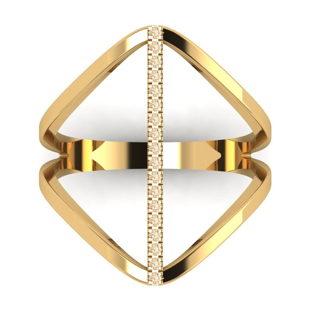 0.09 cttw Natural Morganite Statement Engagement Ring - Solid Gold (Round Cut,1.0mm)