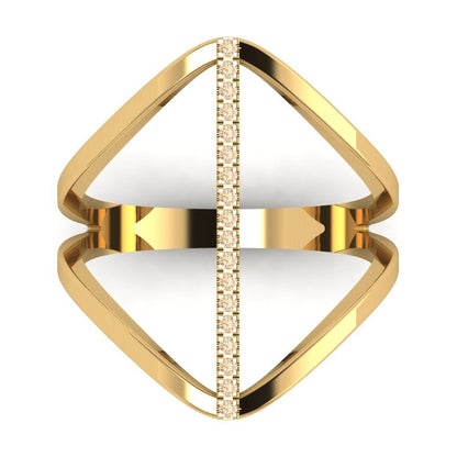 0.09 cttw Natural Morganite Statement Engagement Ring - Solid Gold (Round Cut,1.0mm)