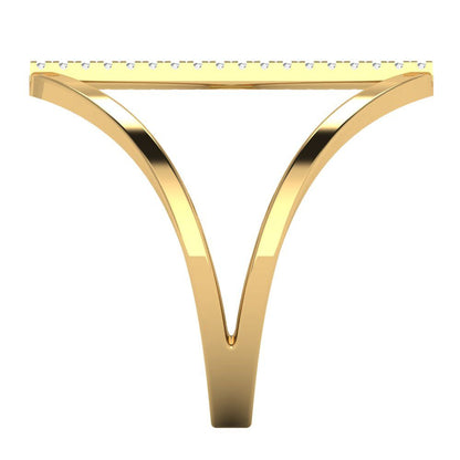 0.09 cttw Zirconia Simulated Diamond Statement Engagement Ring - Solid Gold (VVS1, Round Cut,1.0mm)