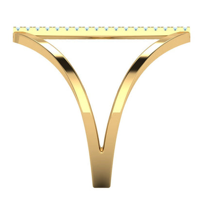 0.09 cttw Natural Aquamarine Statement Engagement Ring - Solid Gold (Round Cut,1.0mm)