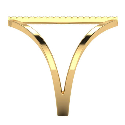 0.09 cttw Natural Citrine Statement Engagement Ring - Solid Gold (Round Cut,1.0mm)