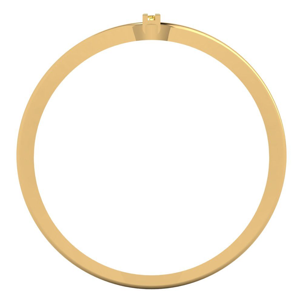 0.09 cttw Natural Citrine Statement Engagement Ring - Solid Gold (Round Cut,1.0mm)