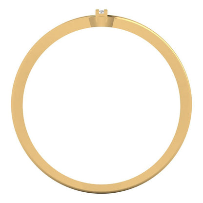 0.09 cttw Zirconia Simulated Diamond Statement Engagement Ring - Solid Gold (VVS1, Round Cut,1.0mm)