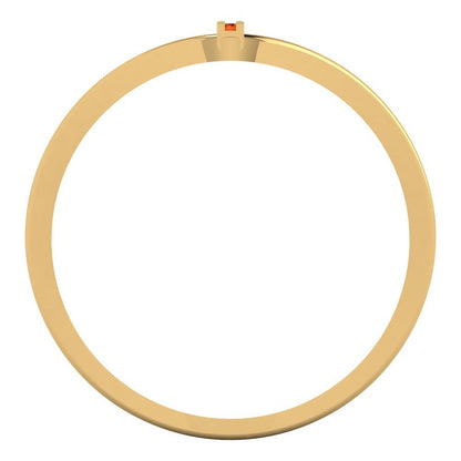 0.09 cttw Simulated Pink Tourmaline Statement Engagement Ring - Solid Gold (Round Cut,1.0mm)