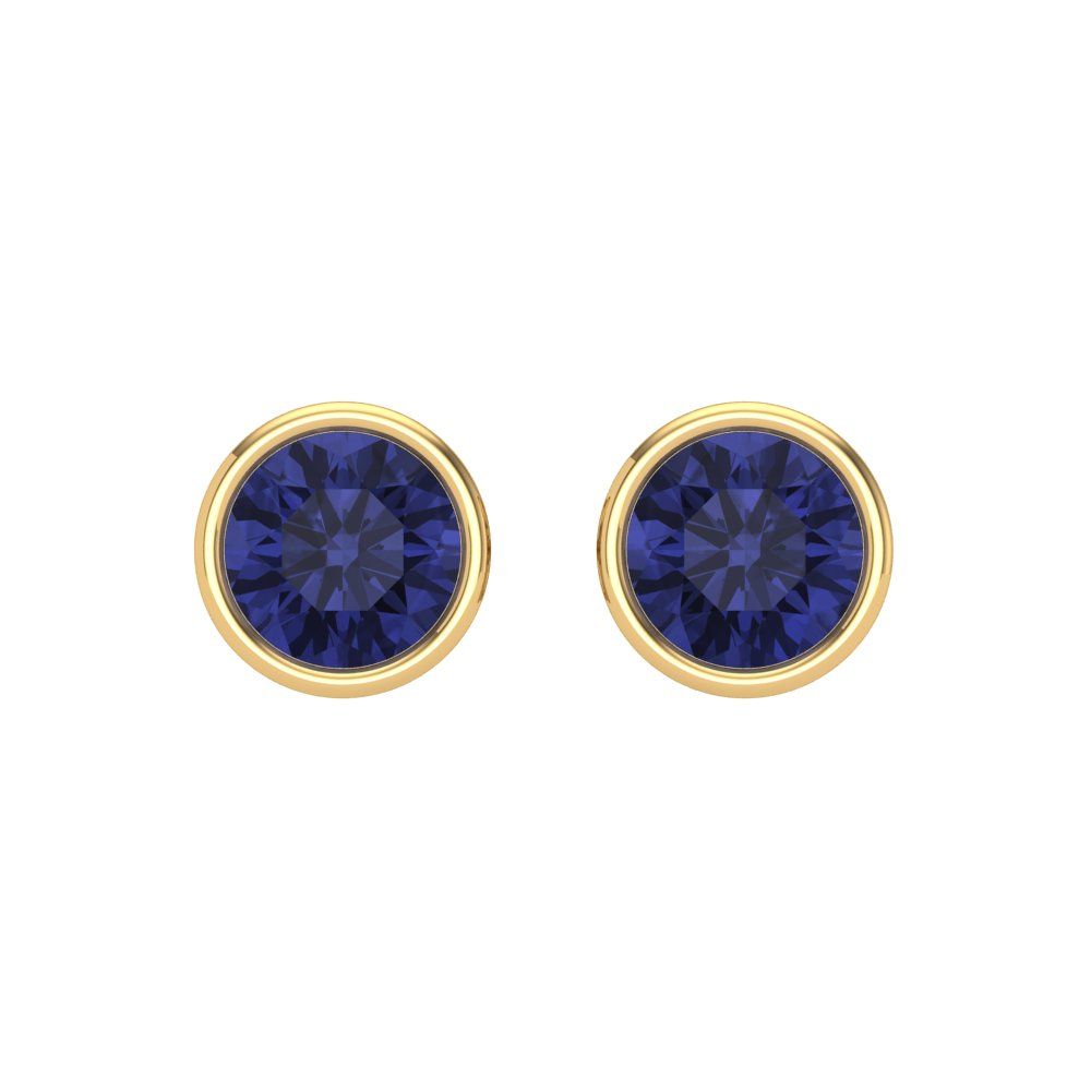 1 ctw Tanzanite Studs Earrings | 5.0mm Round Cut White Gold Screw back | December Birthstone
