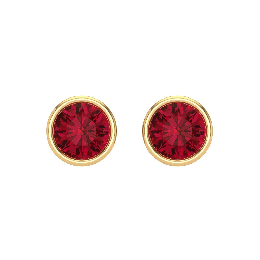 1 ctw Pink Tourmaline Studs Earrings | 5.0mm Round Cut White Gold Screw back | April Birthstone