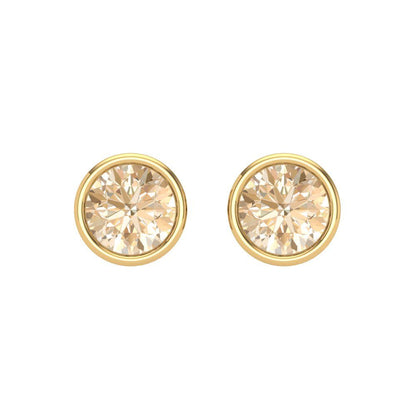 1 ctw Morganite Studs Earrings | 5.0mm Round Cut White Gold Screw back | February Birthstone