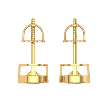 1 ctw Citrine Studs Earrings | 5.0mm Round Cut White Gold Screw back | November Birthstone